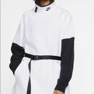 Nike Sportswear Tech Fleece Women's Mock Neck Dress small white NWT